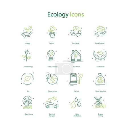 Écologie verte Iconographie vectorielle Symboles de sensibilisation à l'environnement