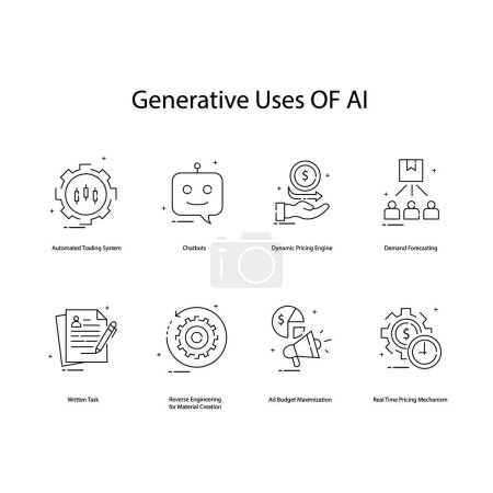 Generative AI Applications Vector Icons Unlocking Creative Potential