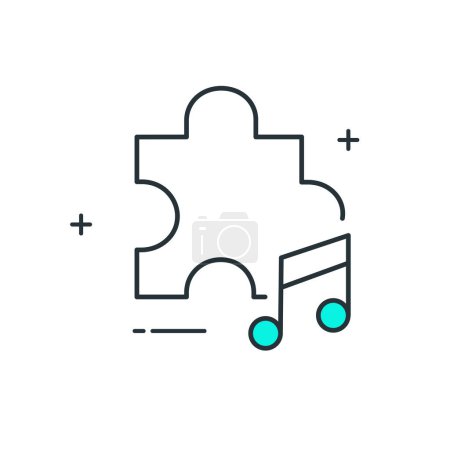 Illustration for Music Composing Digital Music Creation Vector Icon Design - Royalty Free Image