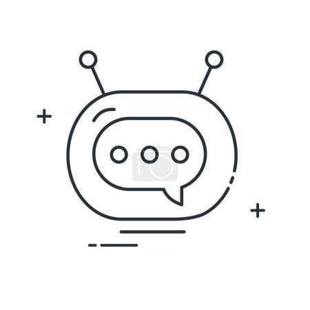 Conception d'icône vectorielle d'assistance Chatbot AI