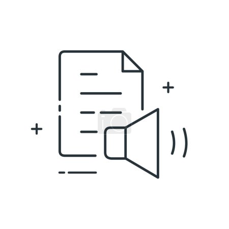 Ilustración de Texto al generador de voz Síntesis de voz Diseño de iconos vectoriales - Imagen libre de derechos