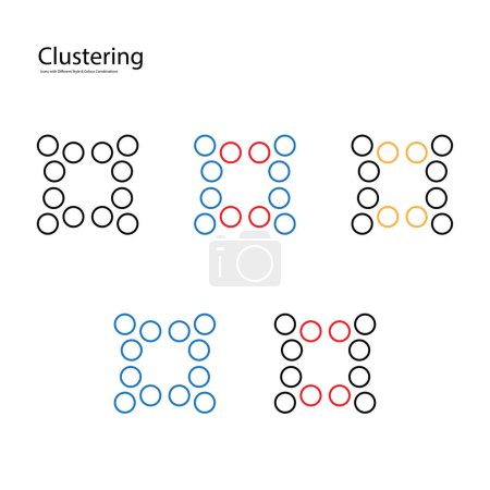 Clustering Analyse Vektor Icon Design
