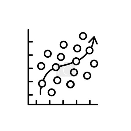 Illustration for Regression Analysis Vector Icon Design - Royalty Free Image