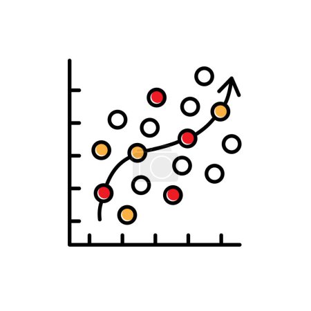 Illustration for Predictive Regression Modeling Vector Icon Design - Royalty Free Image