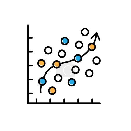 Illustration for Predictive Regression Modeling Vector Icon Design - Royalty Free Image