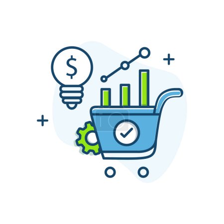 Demand Forecasting and Planning Vector Icon Design Anticipating future market demand and strategizing production, inventory, and supply chain management accordingly to optimize resources and meet customer needs