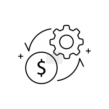 Finanzoptimierung Vector Icon Design Einsatz strategischer Finanzmanagementtechniken, um die Effizienz zu maximieren, Kosten zu minimieren und die Rentabilität über verschiedene Aspekte des Geschäftsbetriebs hinweg zu steigern