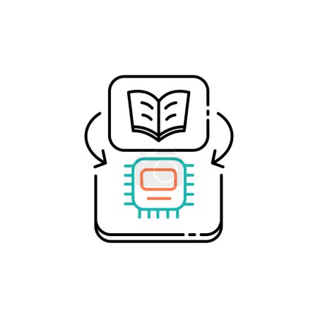 Machine Learning AI and Data Analysis Vector Illustration Icon Design