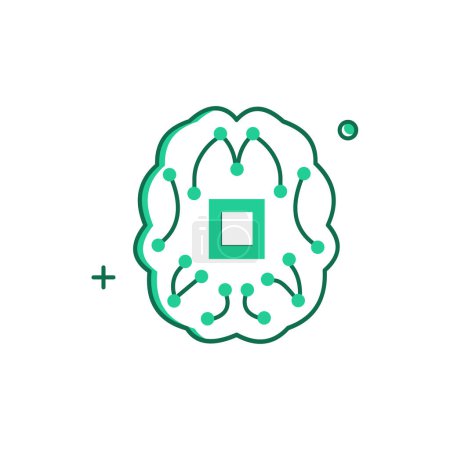 Téléchargez les illustrations : AI Réseaux neuronaux Conception d'icônes vectorielles - en licence libre de droit