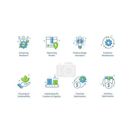 Supply Chain Vector Illustration Vector Icon Design Set