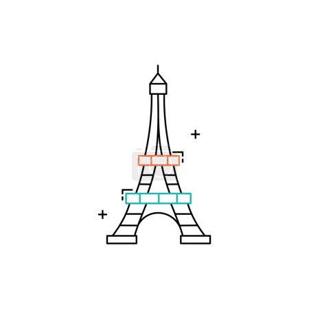 Iconic Eiffel Tower Vector Illustration Icon Design