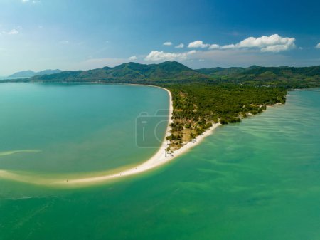 Photo for Aerial view nature view of the beautiful sandy beach of Laem Had off Koh yao yai island,Amazing beach travel destination in Phang-nga province Thailand - Royalty Free Image