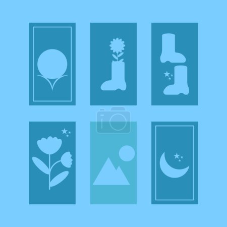 Illustration for A blue background with a picture of a tarot astrology card - Royalty Free Image