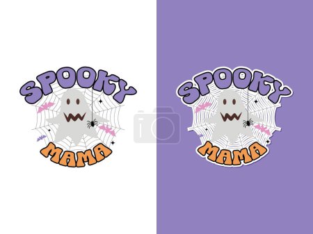 Illustration for Spook mama Halloween sublimation vector sticker illustration - Royalty Free Image