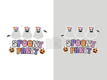Illustration for Cute Halloween ghost party sublimation vector illustration - Royalty Free Image