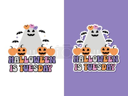 Illustration for Halloween is Tuesday sublimation vector illustration - Royalty Free Image