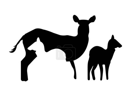  Silhouette Cerf animal Fête des Mères plat design
