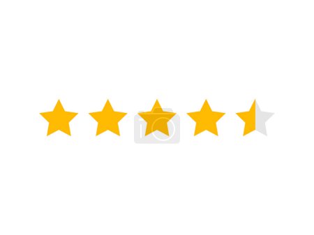 Golden Rating and review star flat vector illustration