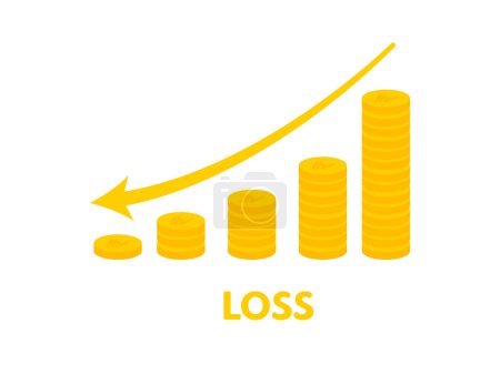 Economics Financial Loss Analytics chart vector illustration