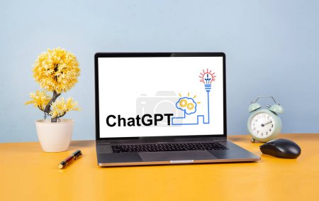 ChatGPT concept on laptop screen - artificial intelligence concept.