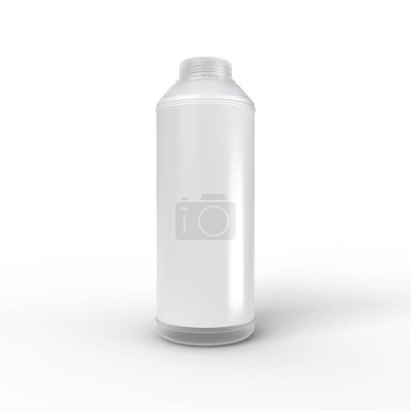 Transparent 16.9 oz PET Bottle with a blank White label for illustrations and mockups. 3D Render on a clean blank white background.