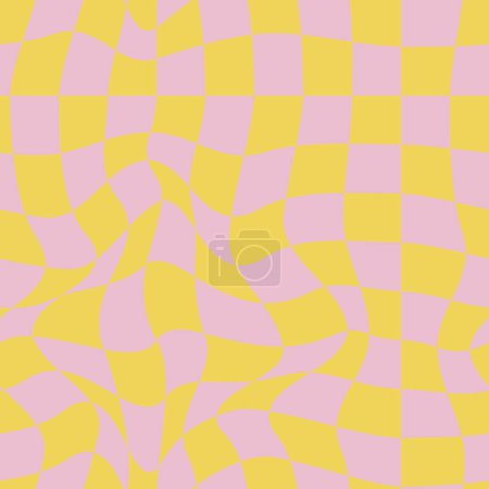 Illustration for Checkered seamless pattern. Y2K style 90s digital paper. Surface design illustration. Colorful tile repeat backdrop. Simple flat design fabric textile design background - Royalty Free Image