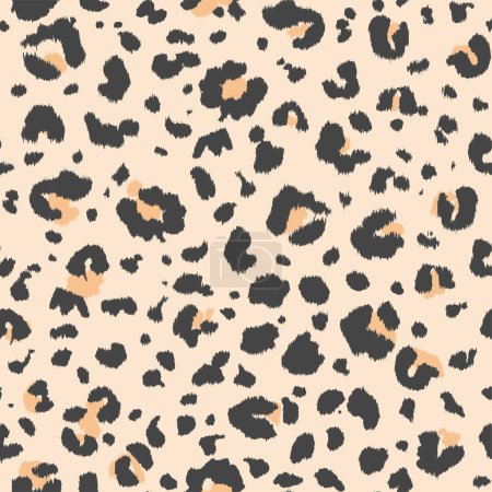 Illustration for Leopard pattern. Wildlife seamless repeat. Jaguar fur safari seamless backdrop. Hand drawn animal texture. Luxury design elements. Cheetah panther surface pattern. Leopard print background - Royalty Free Image