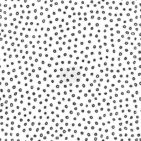 Illustration for Hand drawn seamless pattern with tiny small circles. Artistic digital paper. Endless texture backdrop. Tileable background illustration in black and white colors - Royalty Free Image