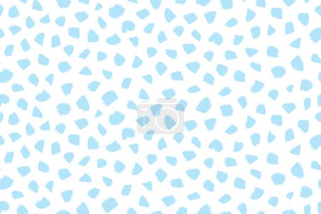 Illustration for Abstract vector snowflake seamless pattern. Light blue grungy Christmas handdrawn winter snow pattern. Hand drawn spot texture print. Sketchy random brush strokes, flecks, speckles snowfall background - Royalty Free Image