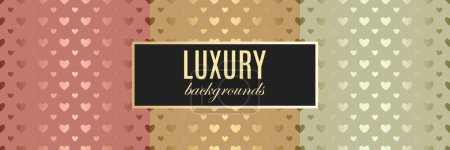 Illustration for Gold hearts pattern with luxury text - Royalty Free Image