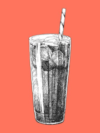 Illustration for Hand-drawn illustration of Soft Drink. Vector. Ink drawing - Royalty Free Image