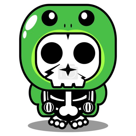 Téléchargez les illustrations : Vector illustration of mascot costume cartoon character animal man turtle cute skull - en licence libre de droit