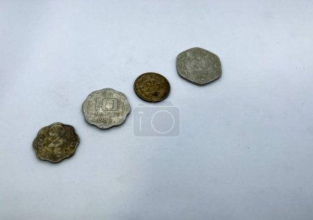 Old Indian coins 2, 10, 20, 25 (paise) money 
