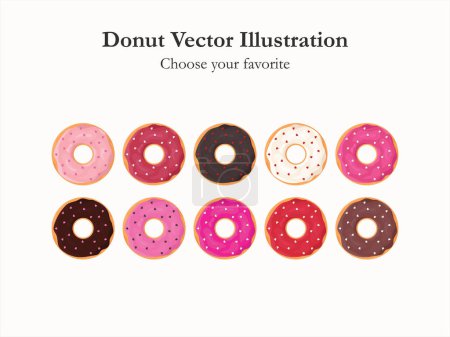 Photo for Donut glaze cartoon vector pastry icon bakery menu illustration sugar baked dessert food summer eat - Royalty Free Image