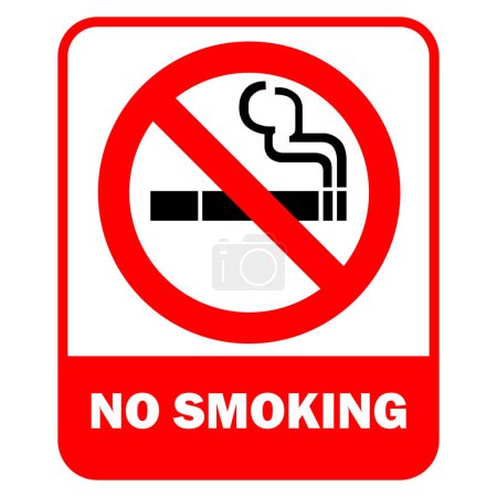 Illustration for No smoking with warning text - Royalty Free Image