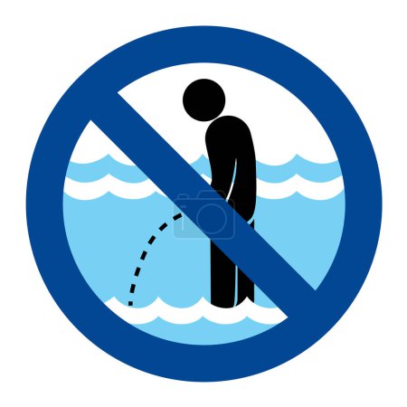 Illustration for Do not urinate no peeing in the swimming pool no urinating in the pool - Royalty Free Image