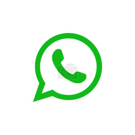 Illustration for Phone call icons in green outline speech bubbles messenger message - Royalty Free Image