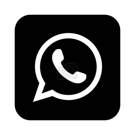 Illustration for Phone call icons in black speech bubbles messenger message - Royalty Free Image