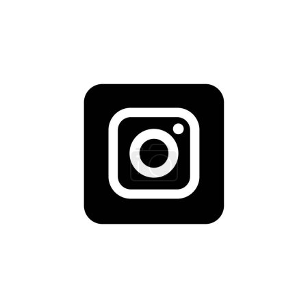 social media icon camera photo symbol black square background