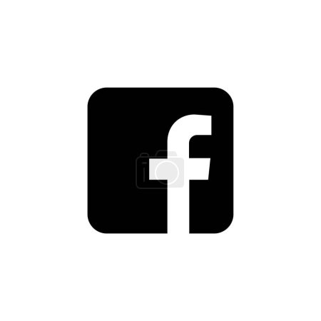 social media icon f symbol black square background