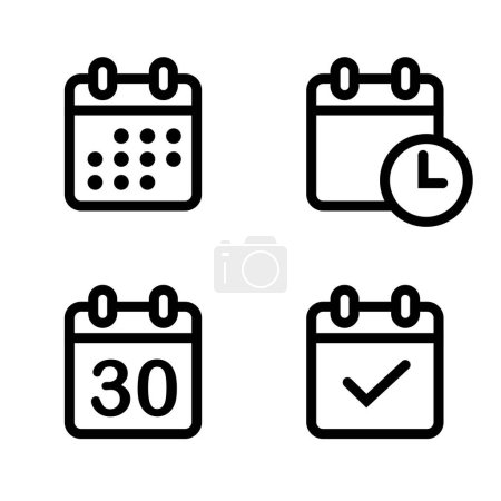 set of calendar symbols, meeting Deadlines icon, time management, schedule appointment