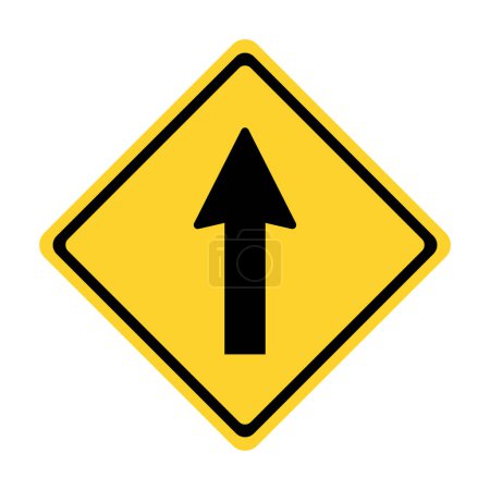 direction go straight ahead yellow road sign