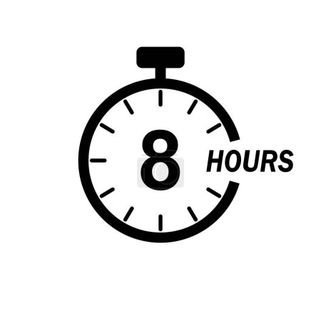 8 hours timer stop watch time clock icon