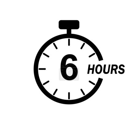 6 hour timer stop watch time clock icon