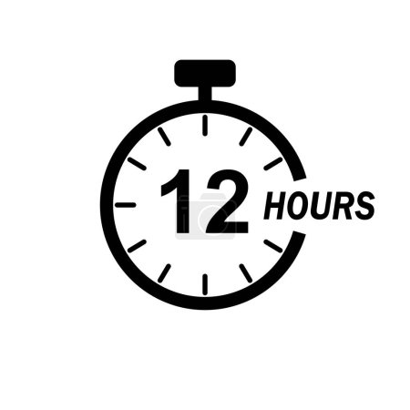 12 hours timer stop watch time clock icon