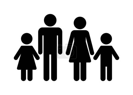 Ilustración de Familia personas icono padre madre niño niños símbolo - Imagen libre de derechos