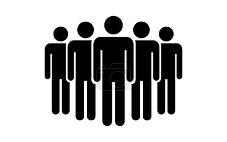 Ilustración de Grupo de personas de pie icono símbolo 5 hombres - Imagen libre de derechos