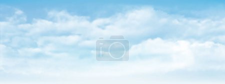 Illustration for Blue sky and white soft clouds floated in the sky on a clear day. Beautiful air and sunlight with cloud scape colorful. Sunset sky for background. - Royalty Free Image