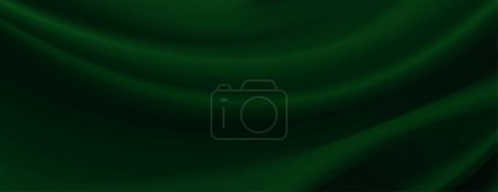 Ilustración de Liso elegante seda verde o satén textura de tela de lujo puede utilizar como fondo de la boda. Fondo de Navidad de lujo o fondo de Año Nuevo. Ilustración vectorial 3d. - Imagen libre de derechos