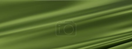 Illustration for Abstract green silk vector background. Luxury green cloth or liquid wave. Olive Green fabric texture background.  Cloth soft wave. Creases of satin, silk, and Smooth elegant cotton. - Royalty Free Image